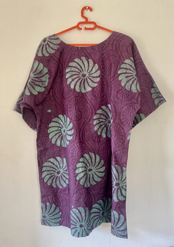 La robe tunique violet-vert ventilo – Image 3