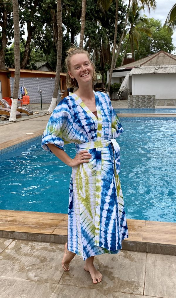 La robe kimono bleu vert – Image 2