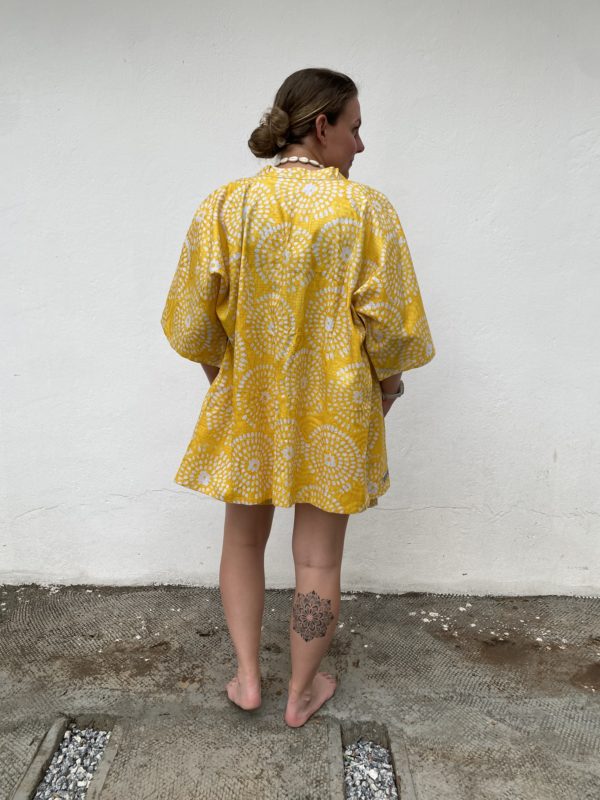 Le Kimono fleur de riz jaune et son short – Image 2