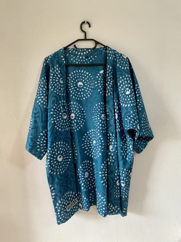 Le Kimono fleur de riz bleu et son short – Image 2