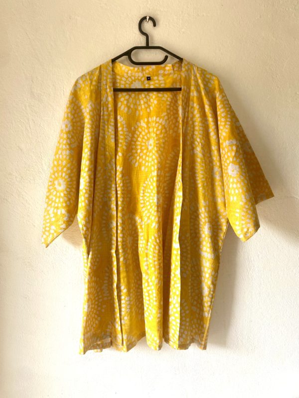 Le Kimono fleur de riz jaune et son short – Image 4